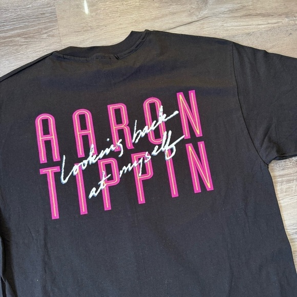 1990s Aaron Tippin black and pink t-shirt #streetwear country western fits L - Picture 4 of 6
